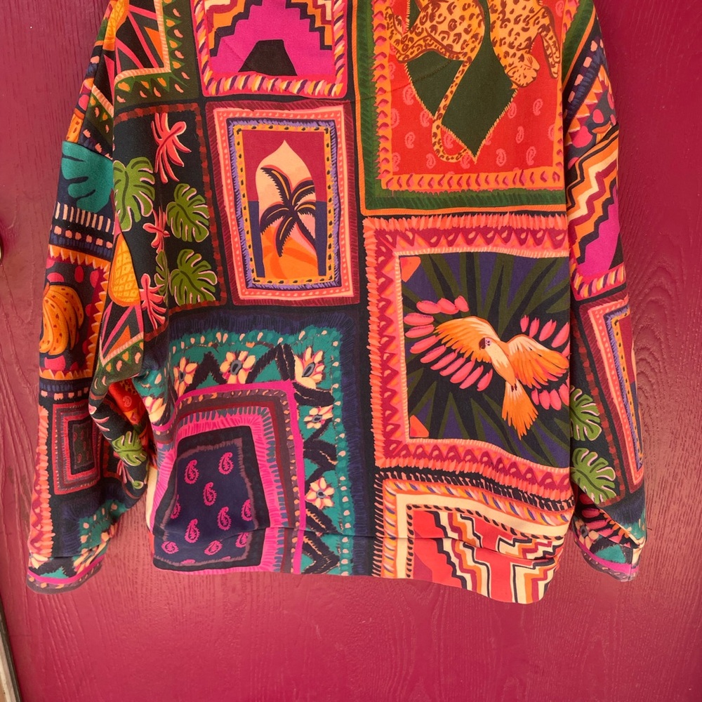 FARM @RIO Colorful Patterned Sweatshirt XS VIBRANT COLORS - Picture 7 of 9